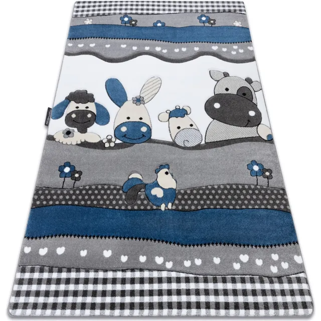 RUGSX Kleden Rugsx Tapijt PETIT FARM Boerderij Dieren blauw