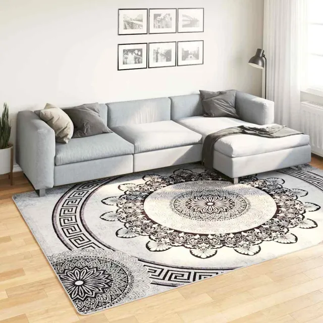 vidaXL Vloerkleed wasbaar 190x300 cm meerkleurig grijs, foto 2