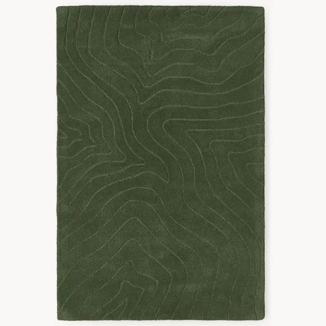 Westwing Collection Handgetuft wollen vloerkleed Aaron Groen