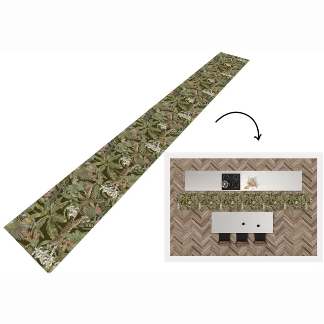 KitchenYeah Keukenloper - Keukenmat - Jungle - Dieren - Vintage - Patroon - Keuken vloerkleed multicolor, foto 3