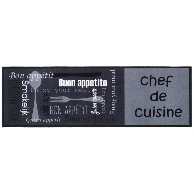 MD-Entree MD Entree - Keukenloper - Vloerkleed - Machinewasbaar - Cook&Wash - Chef de Cuisine - 50 x 150 cm Grijs