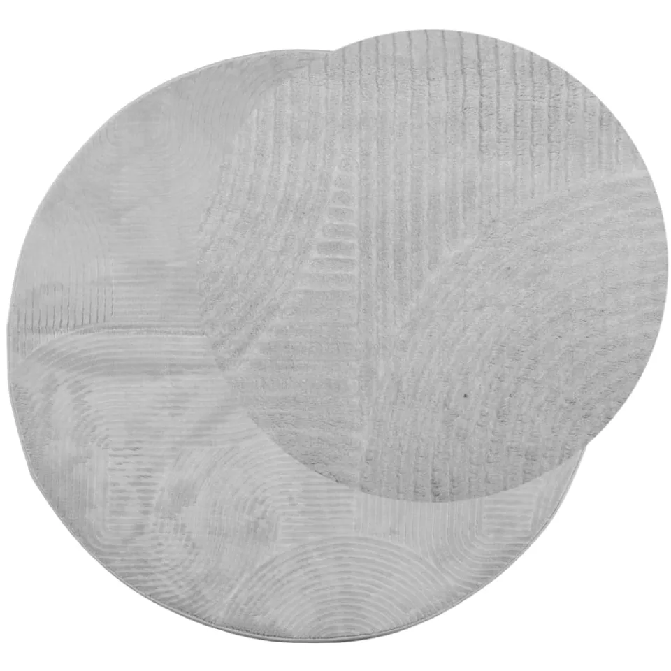 vidaXL Vloerkleed IZA laagpolig Scandinavisch Ø 80 cm grijs
