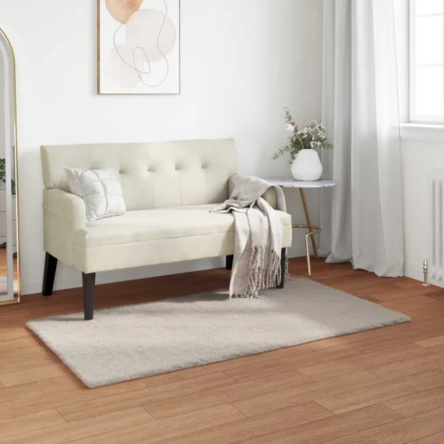 vidaXL Antislip vloerkleed van imitatie konijnenbont OLITE Beige, foto 2