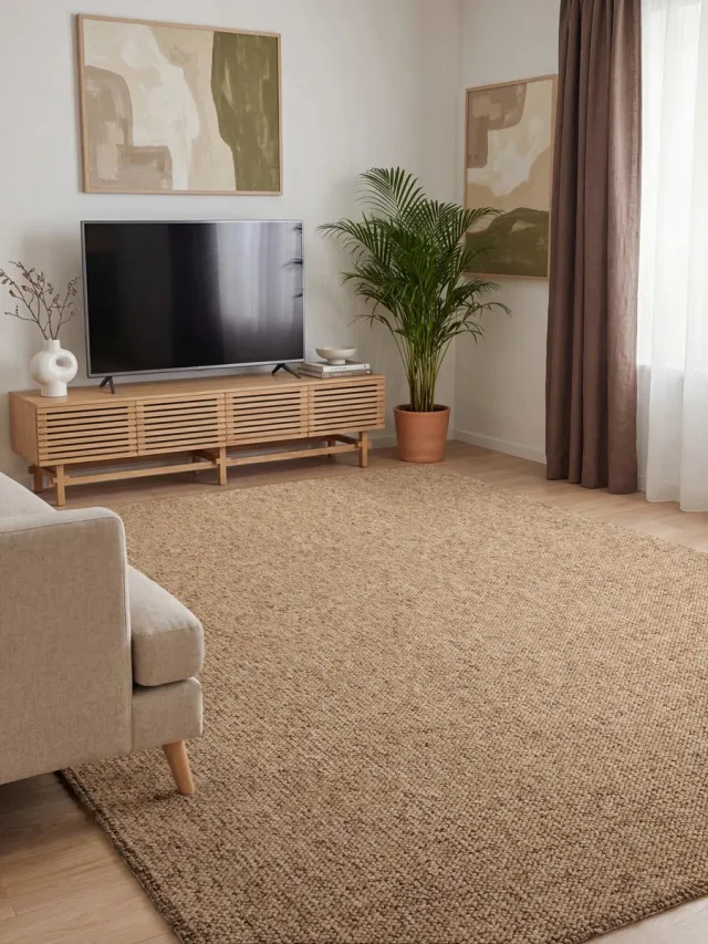 Elle Decoration Rocco Wol look Vloerkleed - caramel / beige 160x230 cm