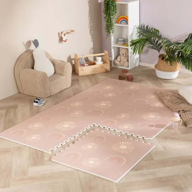 Little Olly Foam puzzelmat - Alfie Sun Roze - 120x180cm