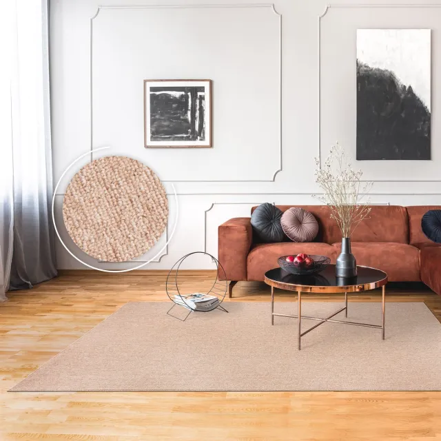 flycarpets Laagpolig Vloerkleed Barnova Gemeleerd - Beige