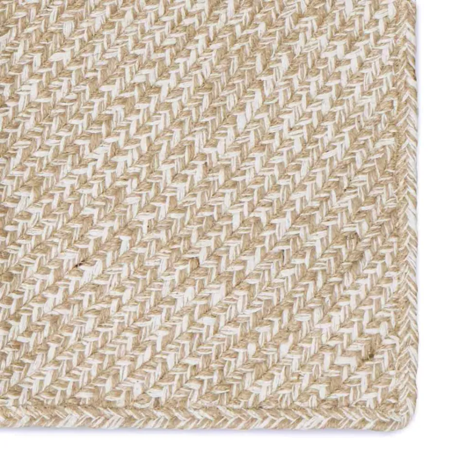vidaXL Gebied Tapijt Natuurlijk en Wit 100 x 200 cm Jute, foto 2