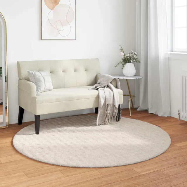vidaXL Vloerkleden Rond SIROLO Beige Ø 160 CM Polyester, foto 2