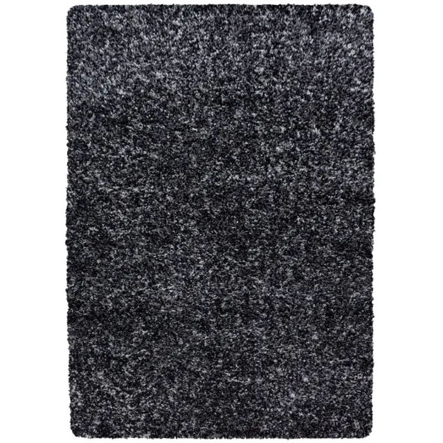 Enjoy Hoogpolig vloerkleed, gemêleerd patroon, antracietkleur, vloerkleed voor de woonkamer, jute achterkant, afmeting: 240 x 340 cm