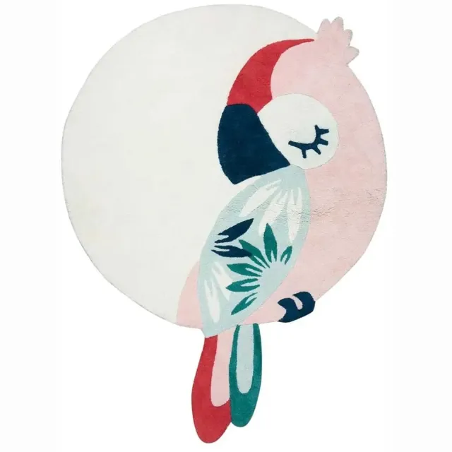 Lilipinso Vloerkleed Pink Parrot | 160 x 120 cm (dikte: 1,5 cm) | Kinderkamer | Babykamer | Baby | Kinderen Roze