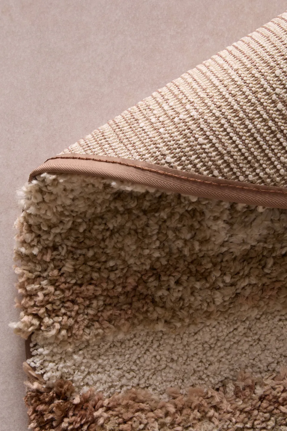 NOUS Living rond vloerkleed donkerbruin off white/oudroze/donkerbruin, foto 4