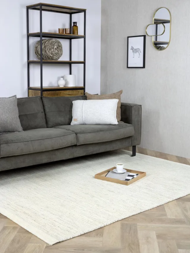 home collection MOMO Rugs - Teppe White Naturel Vloerkleed - 140x200 cm - Rechthoekig - Laagpolig, Structuur Tapijt - Industrieel, Landelijk, Scandinavisch - Beige