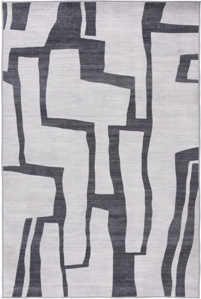 Padiro design laagpolig vloerkleed 120 x 170 cm - lichtgrijs - modern abstract ontwerp - voor vloerverwarming - van polyester