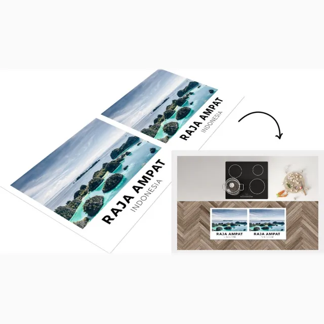 KitchenYeah Keukenloper - Loper keuken - Indonesië - Water - Eiland - Keukenloper vinyl Multicolor