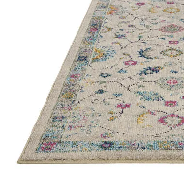 Kwantum Tereza bloem vloerkleed beige Beige#Blauw#Grijs#Multicolor
