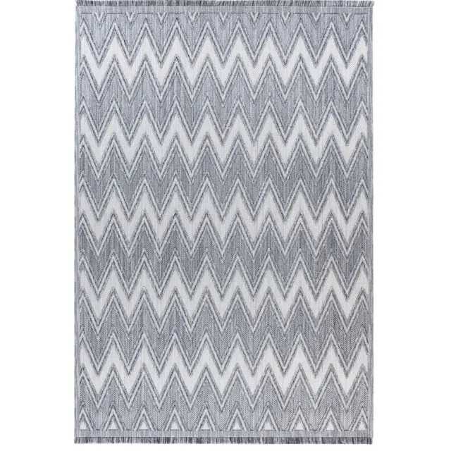 Padiro design laagpolig vloerkleed 80 x 150 cm - lichtgrijs - modern geometrisch patroon - voor vloerverwarming - van polyester en katoen