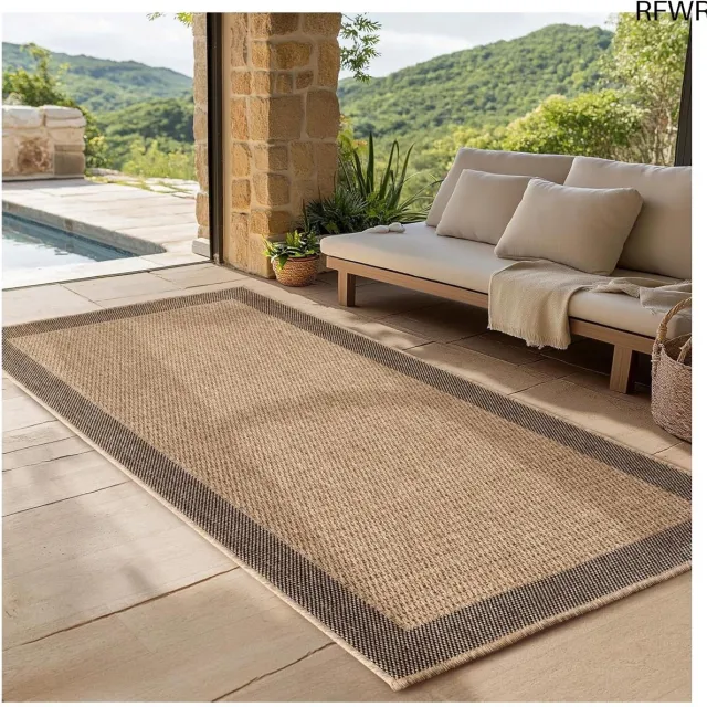 RFWR Robuust en Onderhoudsvriendelijk Vloerkleed voor Binnen en Buiten – Jute-Look 80x150 cm Beige