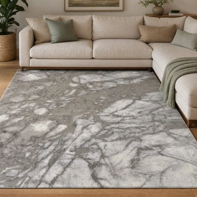 Muratap Fashion Marmer Vloerkleed Grijs Zilver