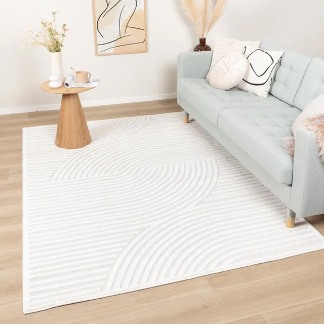 Fraai Modern binnen- en buitenkleed - Nori Curves Wit, foto 2