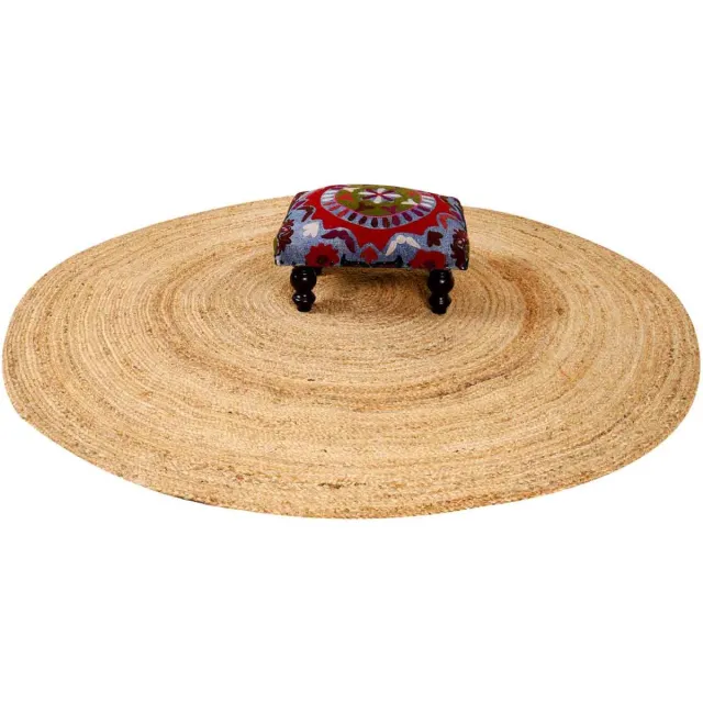 Casa Moro Rond jute vloerkleed – Handgemaakt tapijt van 100% natuurvezel – Naturel beige tot bruin – Ø 90, 120 of 150 cm – Tamani Natur