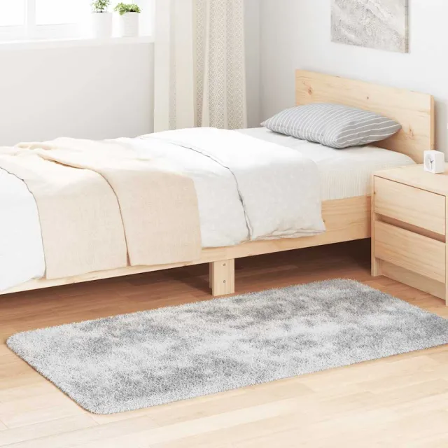 vidaXL Hoogpolig vloerkleed NAVARRA 80x150 cm polyester zilvergrijs, foto 2