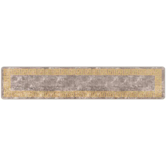 vidaXL Tapijt - Runner - MARSA - Grijs - en - Goud - 50 - x - 250 - cm - Polyester - en - PVC
