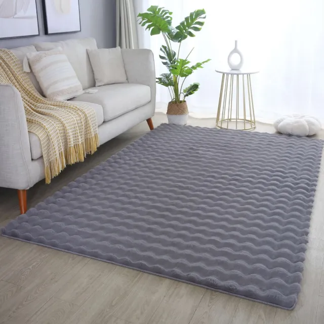 flycarpets Felicia Hoogpolig Fluffy 3D Design Vloerkleed - Grijs - 140x200 cm