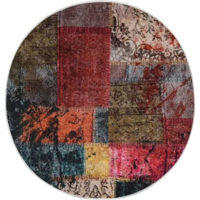 vidaXL Vloerkleed - wasbaar - patchwork - cm - meerkleurig veelkleurig