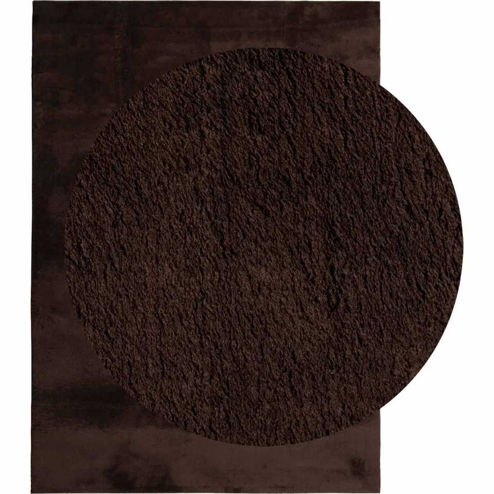vidaXL Vloerkleed HUARTE Bruin 120 x 170 cm 100% Polyester Plat