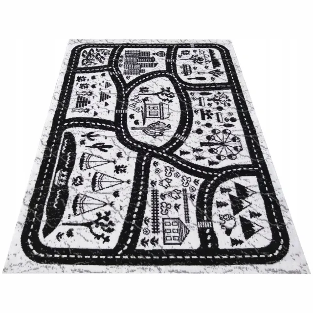 DYWANPOL SP.Z O.O. Kinderkamer vloerkleed 200x290 cm - Stadsstraten motief Wit