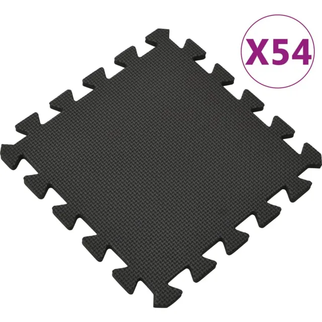vidaXL 54x - Vloermatten - 4,86 - ㎡ - EVA-schuim - zwart