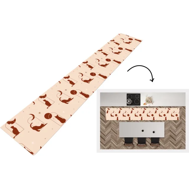 KitchenYeah Keukenloper - Keukenmat - Kat - Sterren - Patronen - Keuken vloerkleed Multicolor