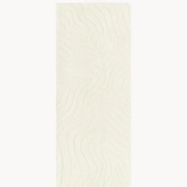 Westwing Collection Handgetuft wollen loper Aaron Wit