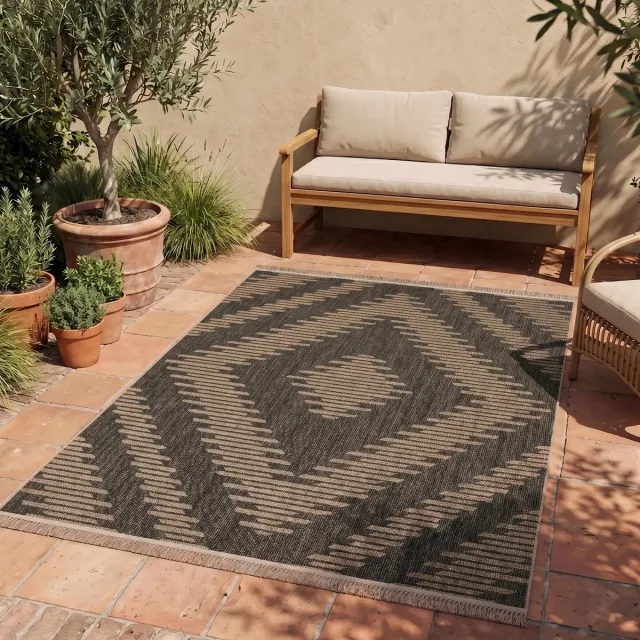 flycarpets Binnen en Buitenkleed - Vloerkleed Colinna - Antraciet