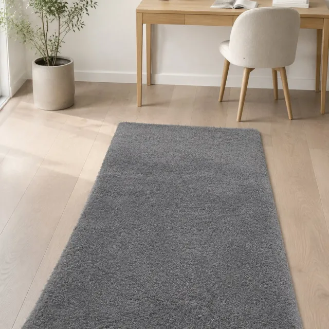 La Sheba Shaggy Wasbaar Vloerkleed – Grijs – Zacht Polyester – 60 x 110 cm – Gemaakt in België