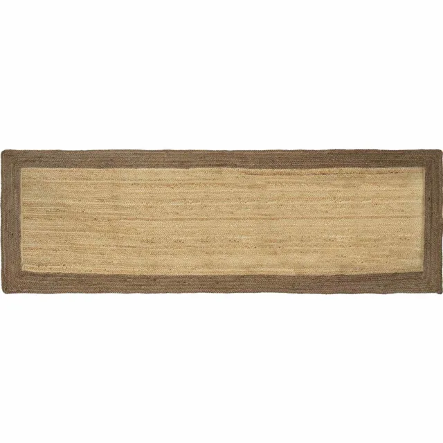vidaXL Gebied Tapijt Grijs en natuurlijk 80 x 250 cm Jute