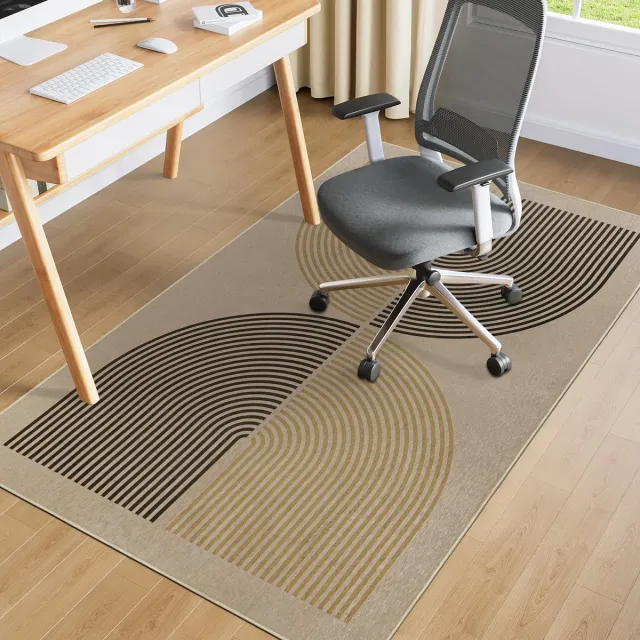 Ibenzoa Dunne antislip stoelmat voor vloerbescherming in kantoor en thuis Beige