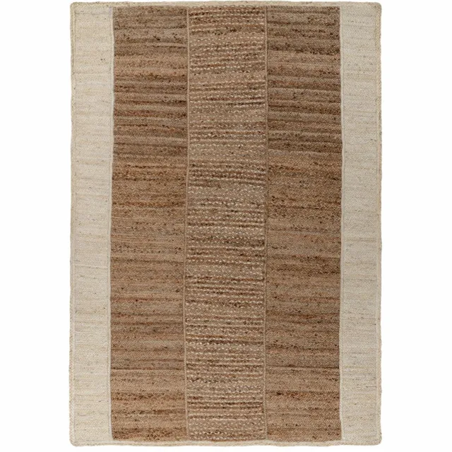 Padiro elegant laagpolig vloerkleed - crème / offwhite - vintage patroon - voor vloerverwarming - van jute beige