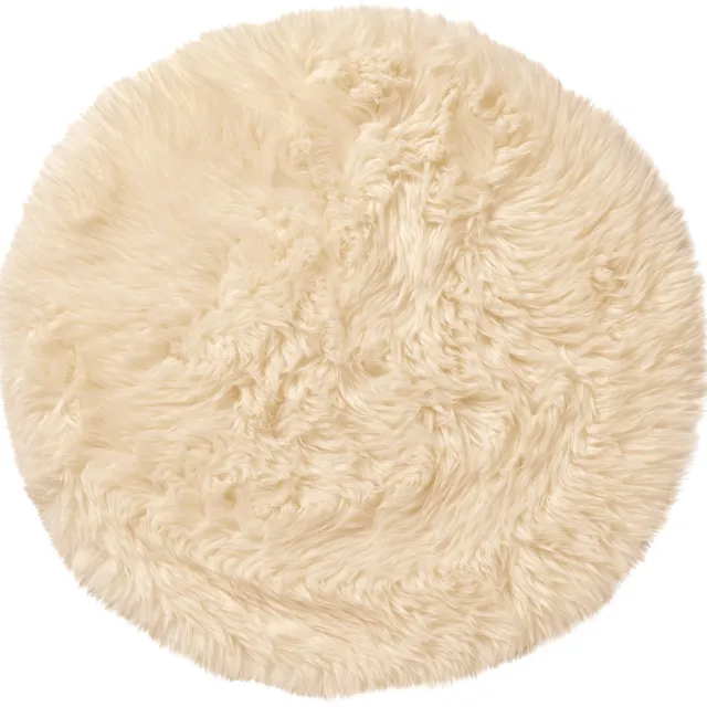Textino NIEK - vloerkleed Ø40 cm - imitatiebont - rond - Bleached Sand - beige Lichtbeige