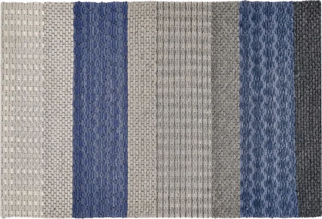 Beliani AKKAYA - Laagpolig vloerkleed - Blauw/Grijs - Wol Meerkleurig
