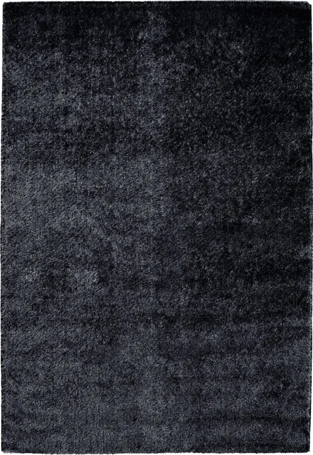 Padiro vierkant pluizig hoogpolig vloerkleed 200 x 200 cm - donkergrijs - modern effen ontwerp - voor vloerverwarming - van polyester, modacryl en katoen