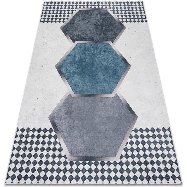 RUGSX Kleden Rugsx ANDRE 1863 tapijt wasbaar diamanten, geometrisch a 120x170 cm Wit