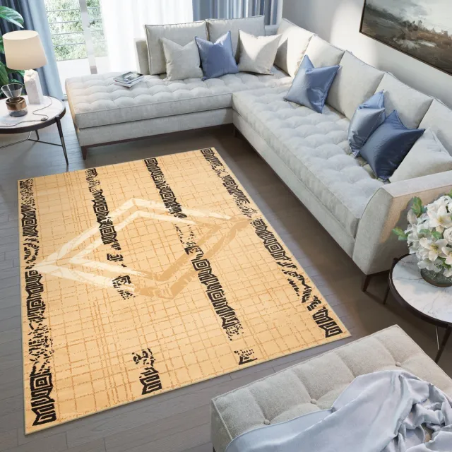 Tapiso Atena Vloerkleed Beige Zwart Slaapkamer Tapijt Beige Antraciet2