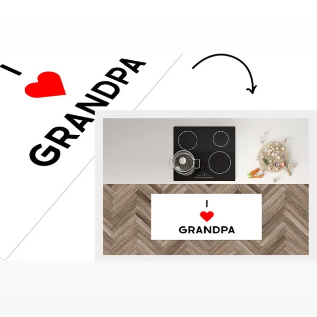 KitchenYeah Keukenloper - Loper keuken - Vaderdag - Cadeautje - Opa - I love grandpa - Spreuken - Quote - Keukenloper vinyl Multicolor