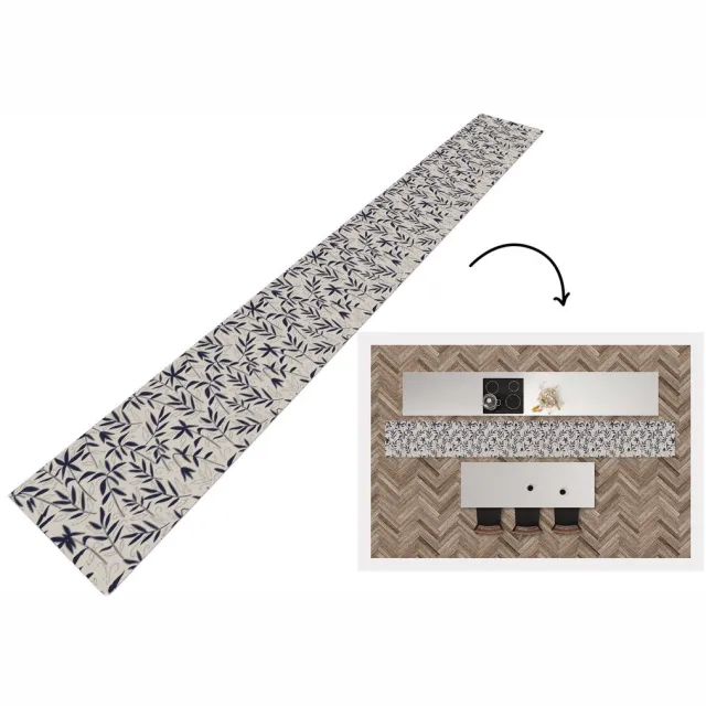 KitchenYeah Keukenloper 480x60 cm - Keukenmat vinyl Planten - Japan - Patronen - Keukenmatten loper - Keuken vloerkleed tapijt