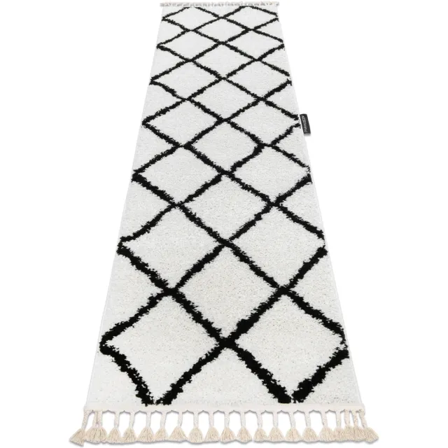 RUGSX Kleden Rugsx Tapijt, Vloerbekleding BERBER CROSS wit - voor 80x300 cm
