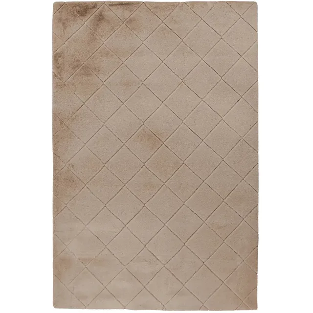 Dutch XXL Fluffy Vloerkleed | Tapijt | Imala | Ruiten | Beige