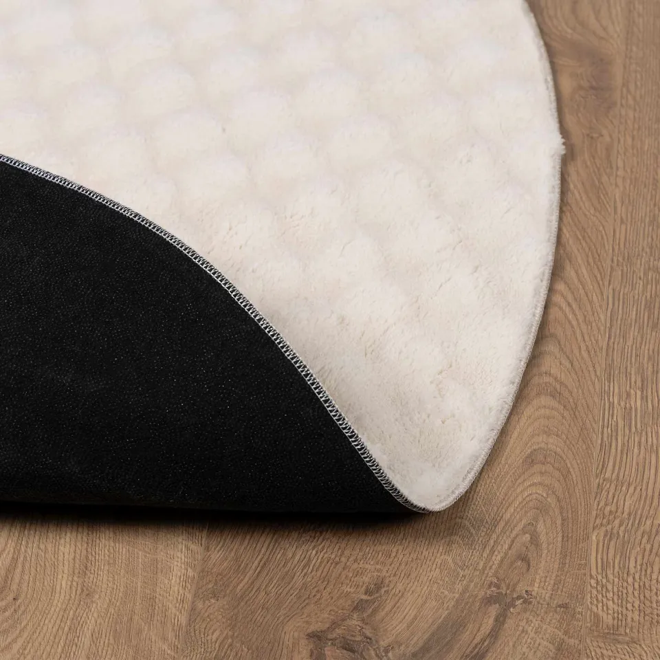 vidaXL Vloerkleden Rond SIROLO Beige Ø 160 CM Polyester, foto 4