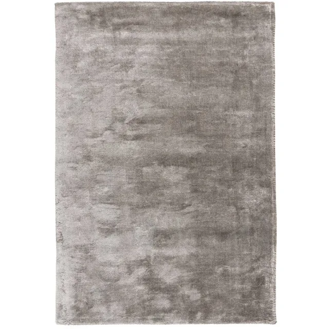 Padiro laagpolig vloerkleed met zachte uitstraling 160 x 230 cm - lichtgrijs - modern effen ontwerp - voor vloerverwarming - van viscose en katoen