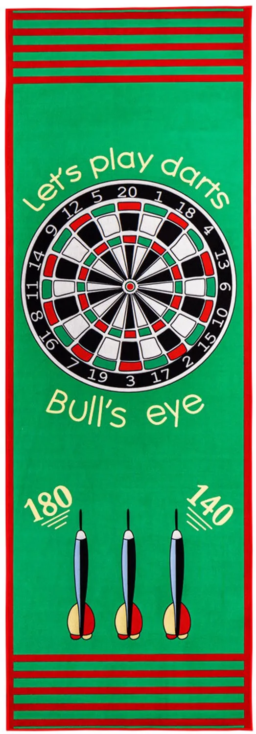 Hamat Speelkleed Darts Green 79 x 237 cm - Dartmat - Speelmat - Vloerkleed - Polyester - Antislip Veelkleurig